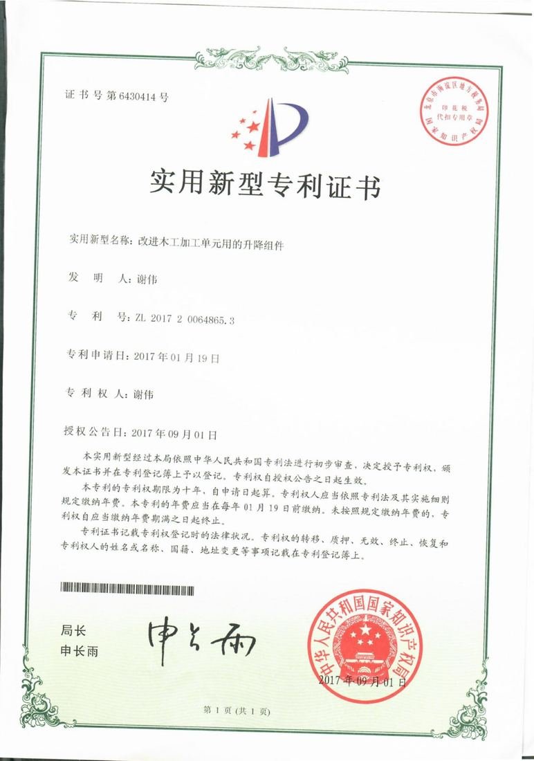 Patent Certificate 27
